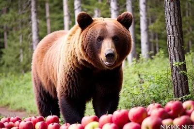 bear with apples