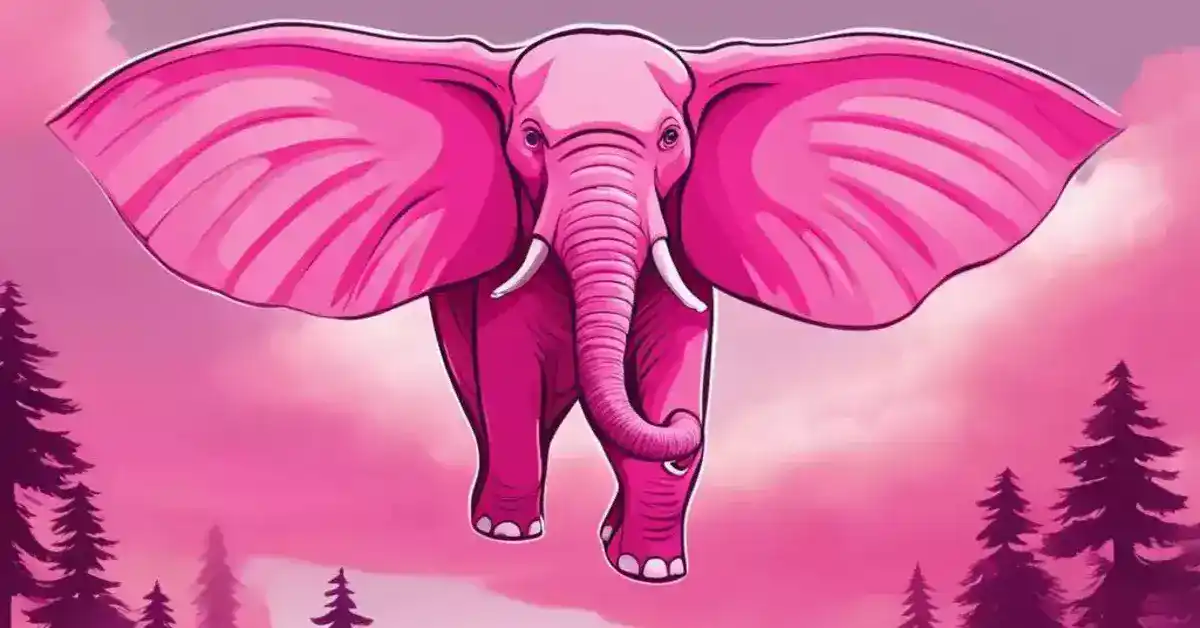 the pink flying elephant